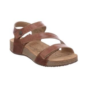 Josef Seibel Tan Tonga Leather Sandals Size 39 Very Excellent Condition